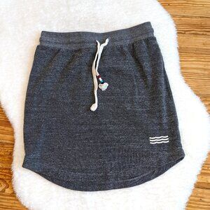 Sol Angeles Heather Gray Sweatshirt Fleece Athleisure Drawstring Skirt